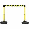 Banner Stakes PLUS Yellow/Black Diagonal Stripe Barricade System PL4008 466PL4008